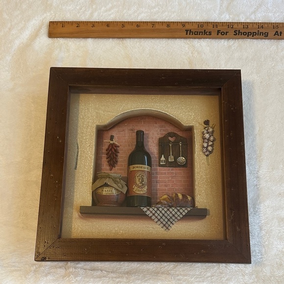 Vintage Art Miniature Wine Bottles 3D Shadow Box Antique Wine Theme Art NWT - Picture 2 of 7